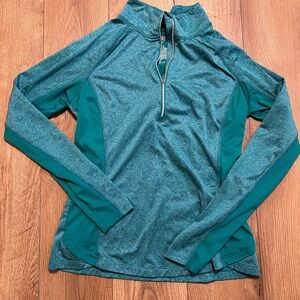 Danskin Now Teal Quarter-Zip Sweatshirt